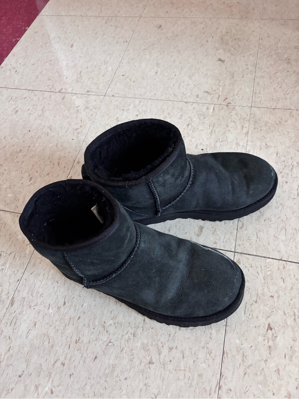 UGG Black Short Suede Ankle Boots